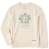 Women Life is Good Sweatshirts & Hoodies | Women'S Every Little Thing Flamingo Simply True Fleece Crew Putty White