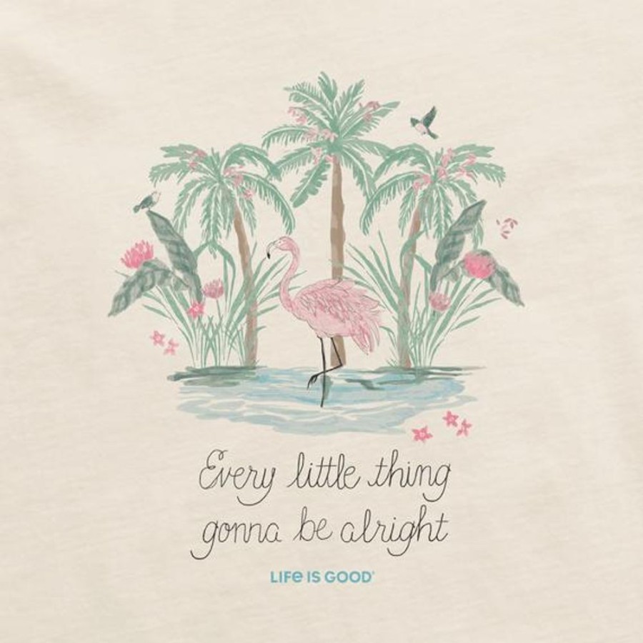 Women Life is Good Sweatshirts & Hoodies | Women'S Every Little Thing Flamingo Simply True Fleece Crew Putty White