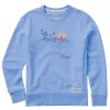 Women Life is Good Sweatshirts & Hoodies | Women'S Cove La Jolla Simply True Fleece Crew Cornflower Blue