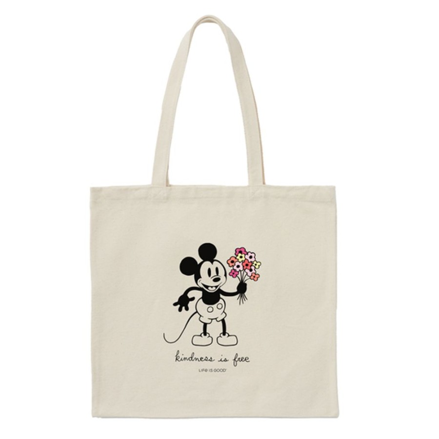 Women Life is Good Bags, Backpacks & Totes | Clean Steamboat Willie Kindness Bouquet Classic Canvas Tote Natural