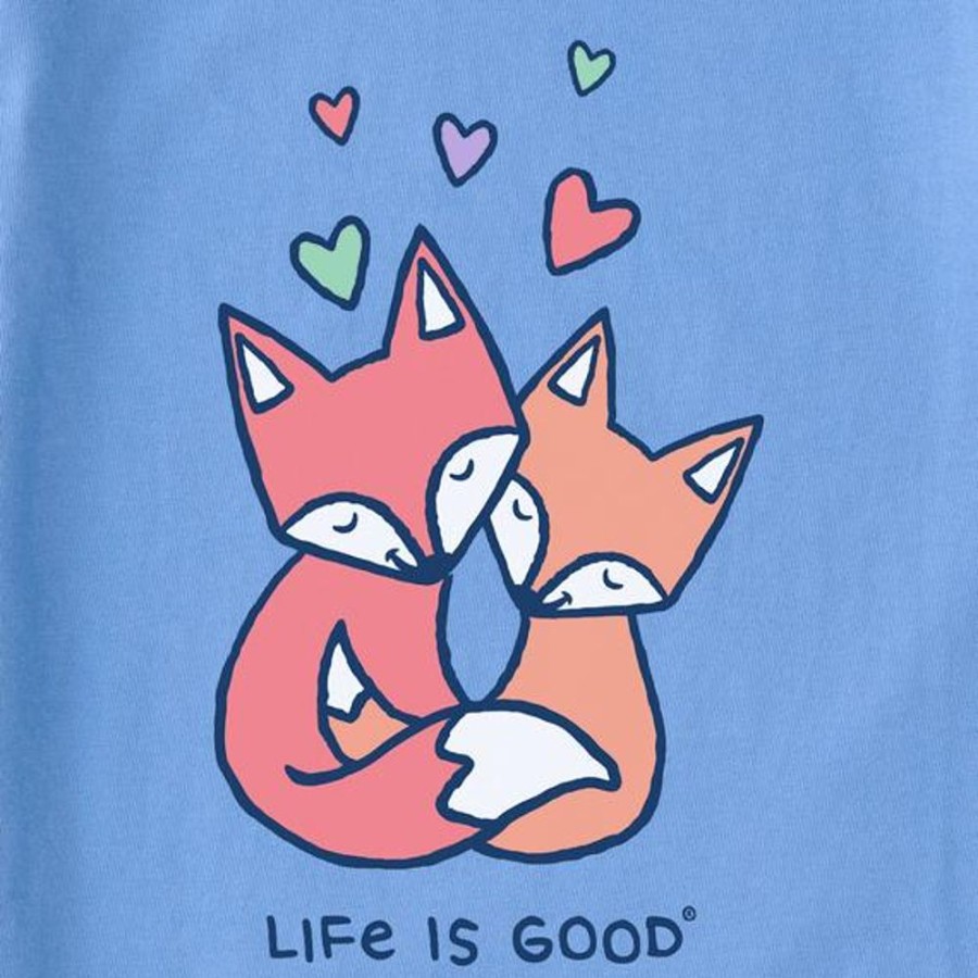 Kids Life is Good Graphic Tees | Kids Fox Love Crusher Tee Cornflower Blue