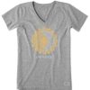 Women Life is Good Graphic Tees | Women'S Primal Celestial Crusher Vee Heather Gray