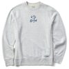 Men Life is Good Sweatshirts & Hoodies | Men'S Lig Vintage Wordmark Stacked Simply True Fleece Crew Light Heather Gray