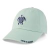 Women Life is Good Hats | Positive Lifestyle Turtle Icon Chill Cap Sage Green