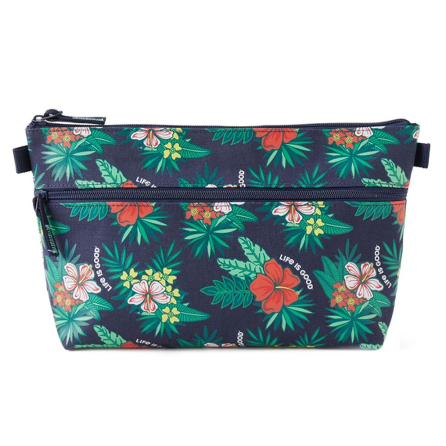 Women Sea Bags Bags, Backpacks & Totes | Tropical Hibiscus Pattern Carry All Canvas Pouch Multi-Color