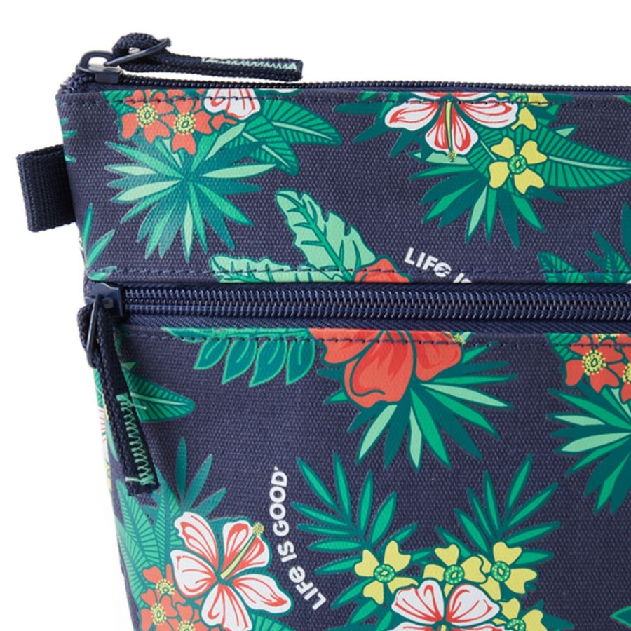 Women Sea Bags Bags, Backpacks & Totes | Tropical Hibiscus Pattern Carry All Canvas Pouch Multi-Color