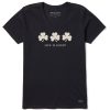 Women Life is Good Graphic Tees | Women'S Irish Shamrocks Short Sleeve Vee Jet Black