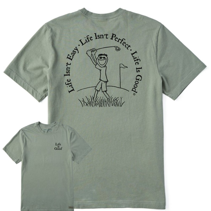 Men Life is Good Graphic Tees | Men'S Jake Linear Weedwacker Short Sleeve Tee Moss Green