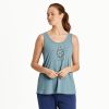 Women Life is Good Active & Slub Tops | Women'S Joy Turtle Textured Slub Tank Smoky Blue