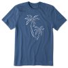 Men Life is Good Graphic Tees | Men'S Two Simple Palms Short Sleeve Tee Vintage Blue