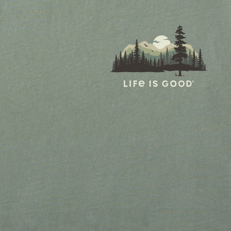 Men Life is Good Sweatshirts & Hoodies | Men'S Evergreen Silhouette Simply True Fleece Hoodie Moss Green