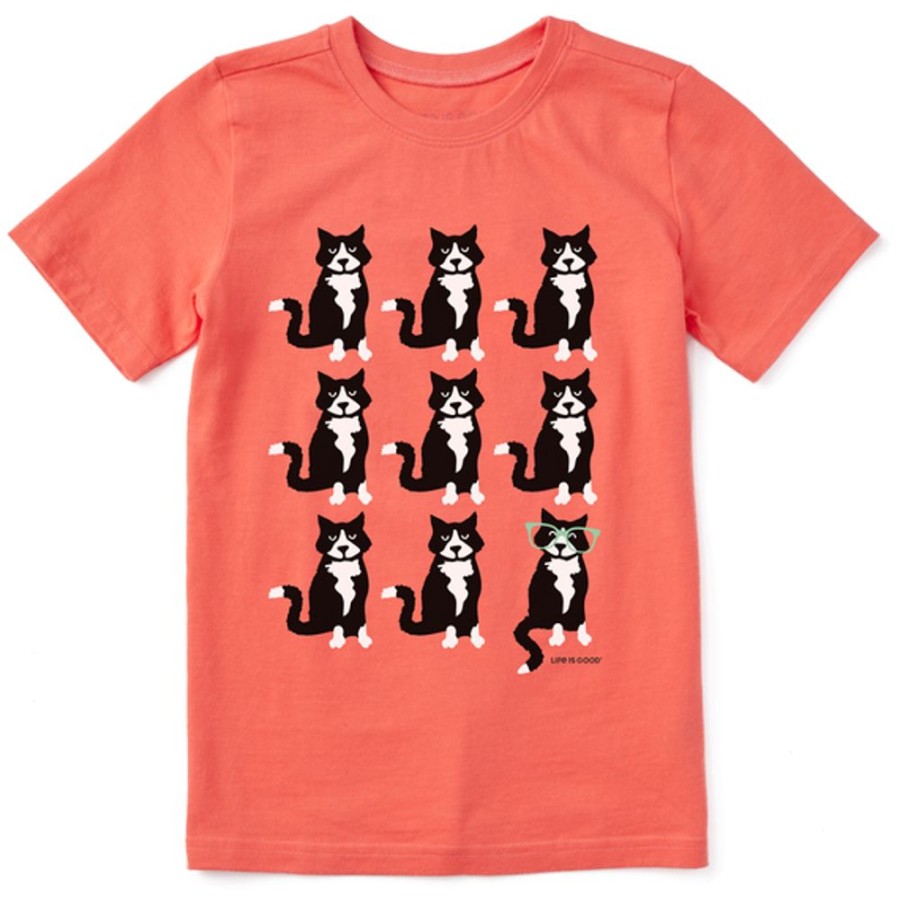 Kids Life is Good Graphic Tees | Kids Clean Tuxedo Al Grid Crusher Tee Mango Orange