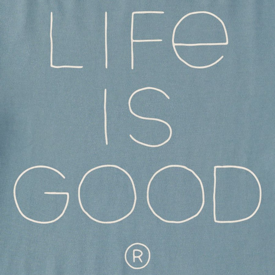 Men Life is Good Sweatshirts & Hoodies | Men'S Branded Fineline Stacked Lig Simply True Fleece Hoodie Smoky Blue