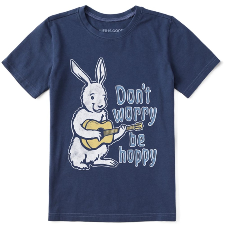 Kids Life is Good Graphic Tees | Kids Don'T Worry Be Hoppy Crusher Tee Darkest Blue