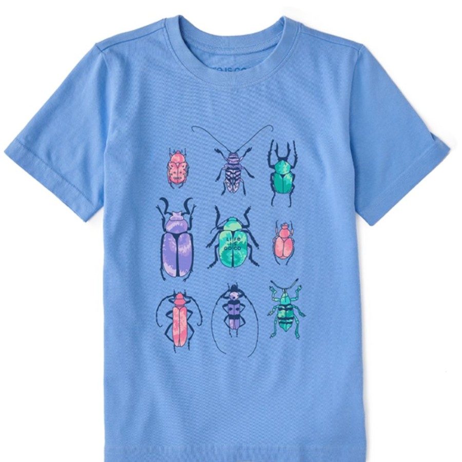 Kids Life is Good Graphic Tees | Kids Tie Dye Bug Grid Crusher Tee Cornflower Blue