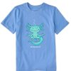 Kids Life is Good Graphic Tees | Kids Quirky Peaceful Relaxalotl Crusher Tee Cornflower Blue