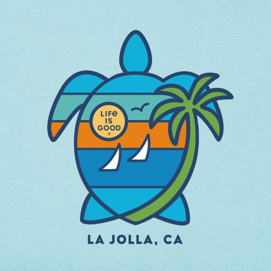 Men Life is Good Graphic Tees | Men'S Nd Turtle Sailboats La Jolla Crusher-Lite Tee Beach Blue