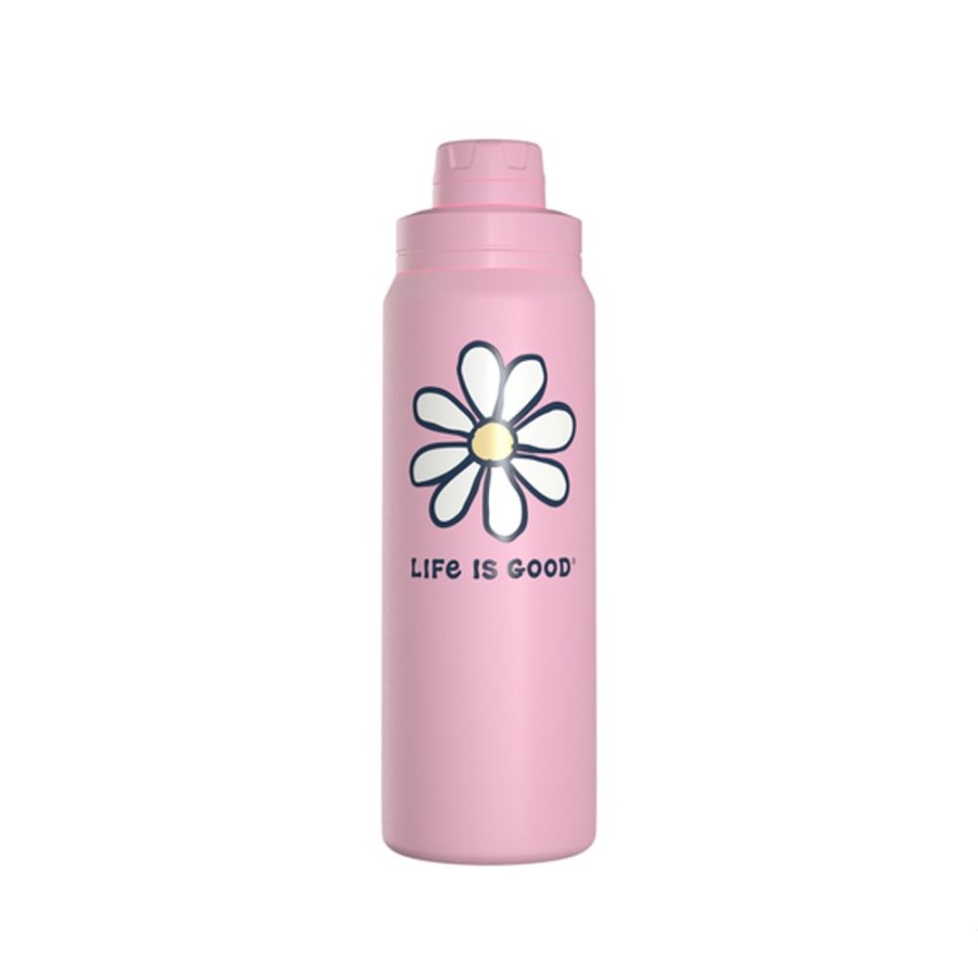 Home Hydrapeak Mugs | Vintage Daisy 26Oz Stainless Steel Water Bottle Seashell Pink