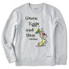 Women Life is Good Sweatshirts & Hoodies | Women'S Green Eggs Sam With Tray Simply True Fleece Crew Light Heather Gray