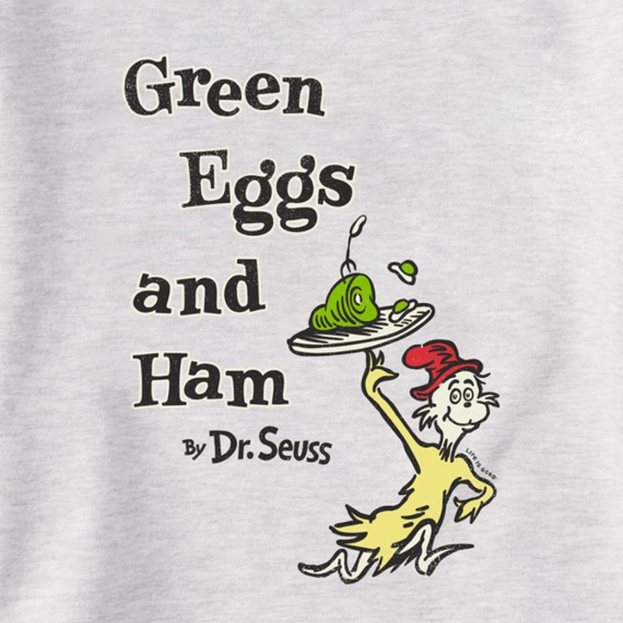 Women Life is Good Sweatshirts & Hoodies | Women'S Green Eggs Sam With Tray Simply True Fleece Crew Light Heather Gray