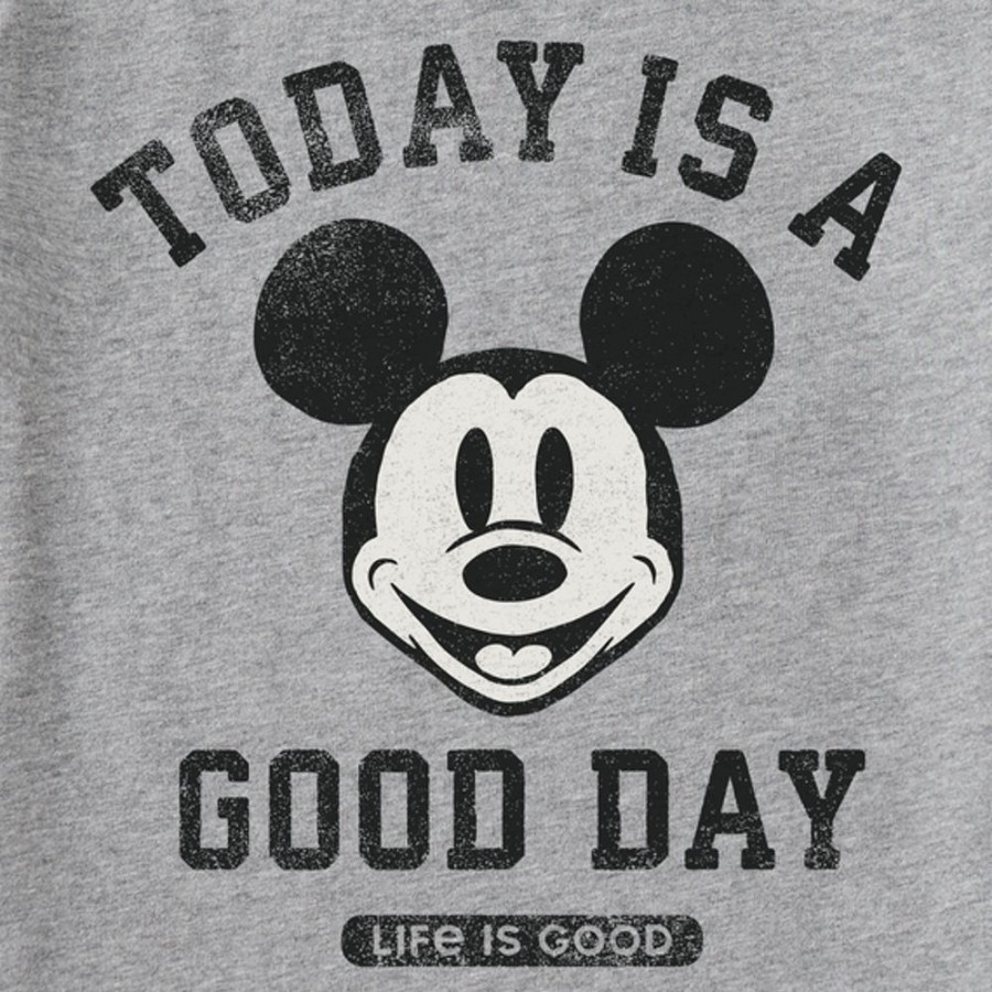 Kids Life is Good Graphic Tees | Kids Clean Steamboat Willie Good Day Crusher Tee Heather Gray