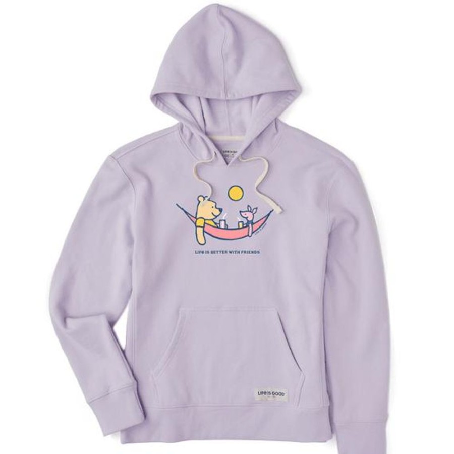 Women Life is Good Sweatshirts & Hoodies | Women'S Winnie & P Hammock Friends Simply True Fleece Hoodie Lilac Purple