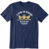 Men Life is Good Graphic Tees | Men'S Lig With My Peeps Crusher Tee Darkest Blue