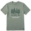 Men Life is Good Graphic Tees | Men'S Snowy Owl Tall Pines Crusher Tee Moss Green