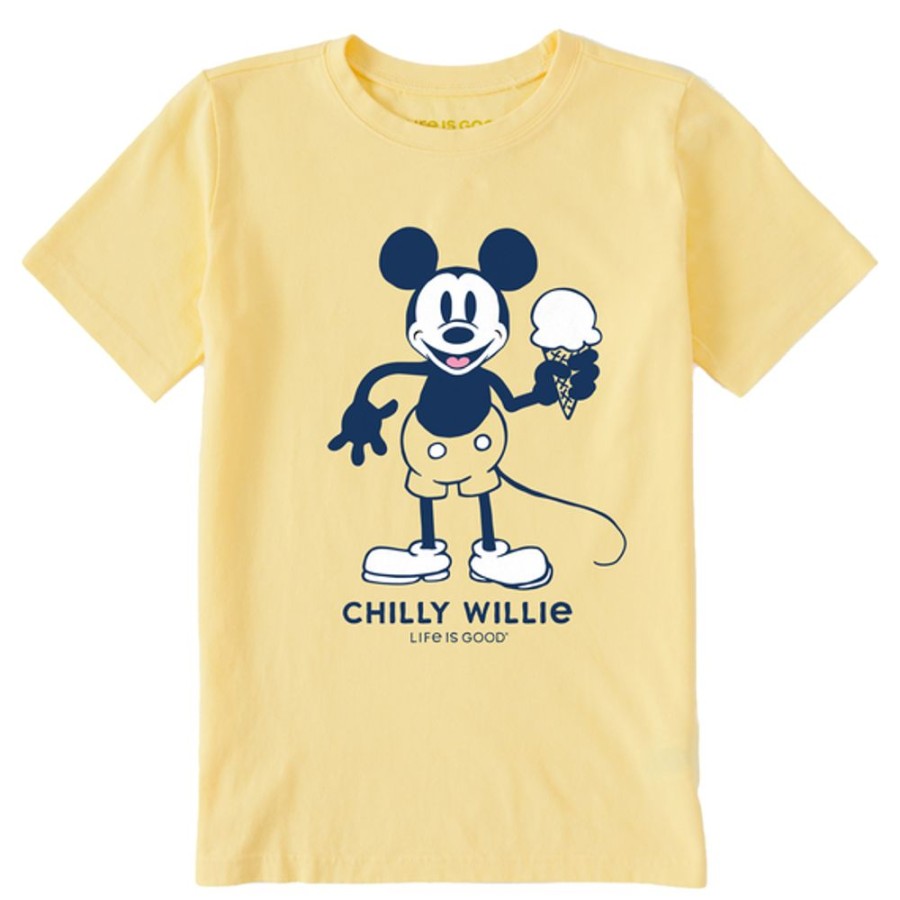 Kids Life is Good Graphic Tees | Kids Clean Chilly Willie Crusher Tee Sandy Yellow