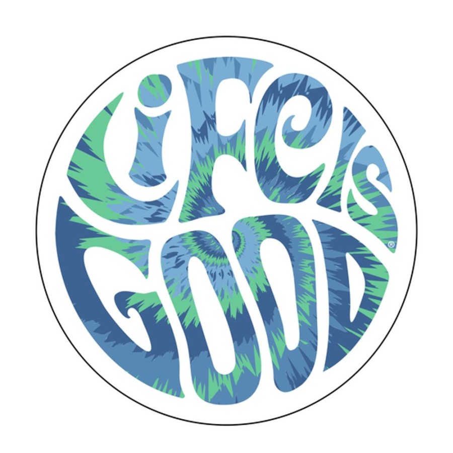 Home Life is Good Stickers & Magnets | Groovy Tie Dye Lig 4" Circle Sticker Cloud White