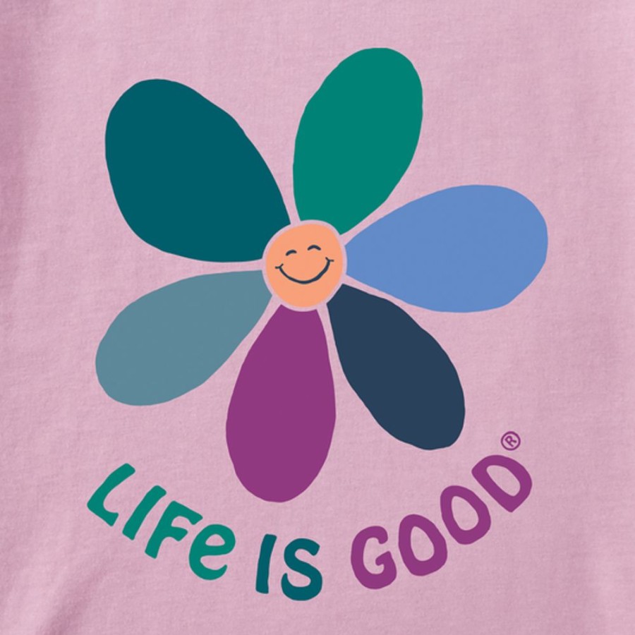 Kids Life is Good Sweatshirts & Hoodies | Kids Happy Daisy Simply True Fleece Crew Violet Purple