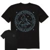 Men Life is Good Graphic Tees | Men'S Wander Compass Camp Short Sleeve Tee Jet Black