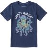 Kids Life is Good Graphic Tees | Kids What'S Kraken? Crusher Tee Darkest Blue