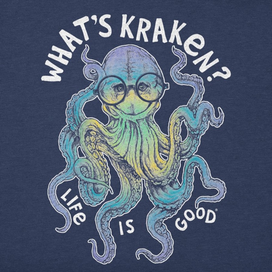 Kids Life is Good Graphic Tees | Kids What'S Kraken? Crusher Tee Darkest Blue