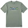 Men Life is Good Graphic Tees | Men'S Camp More Lakeside Camper Short Sleeve Tee Moss Green