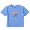 Women Life is Good Boxy Tees | Women'S Vintage Hibiscuses Boxy Crusher Tee Cornflower Blue