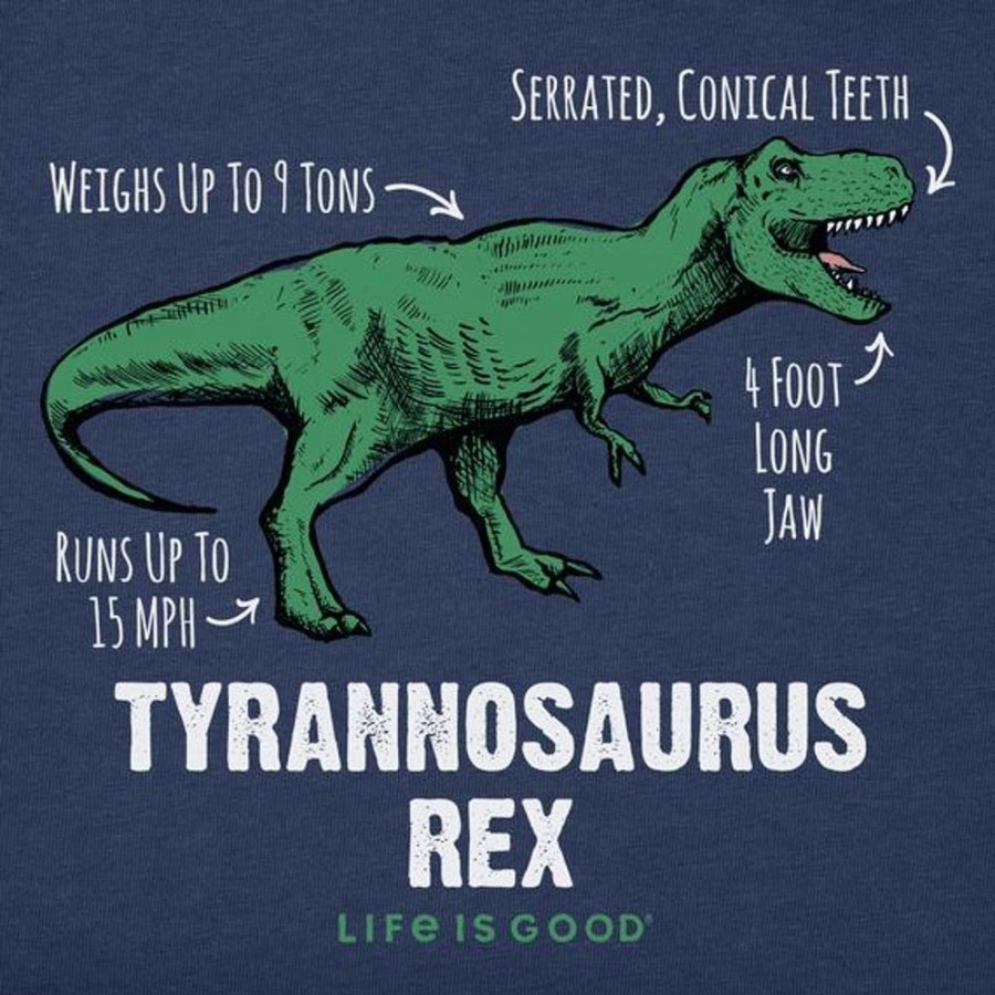 Kids Life is Good Graphic Tees | Kids Tyrannosaurus Rex Crusher Tee Darkest Blue