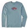 Men Life is Good Graphic Tees | Men'S Rocket Truck Long Sleeve Crusher-Lite Tee Smoky Blue