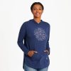 Women Life is Good Sweatshirts & Hoodies | Women'S Joy Explosion Crusher-Flex Hoodie Tunic Darkest Blue