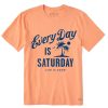 Men Life is Good Graphic Tees | Men'S Every Day Is Saturday Palm Short Sleeve Tee Canyon Orange