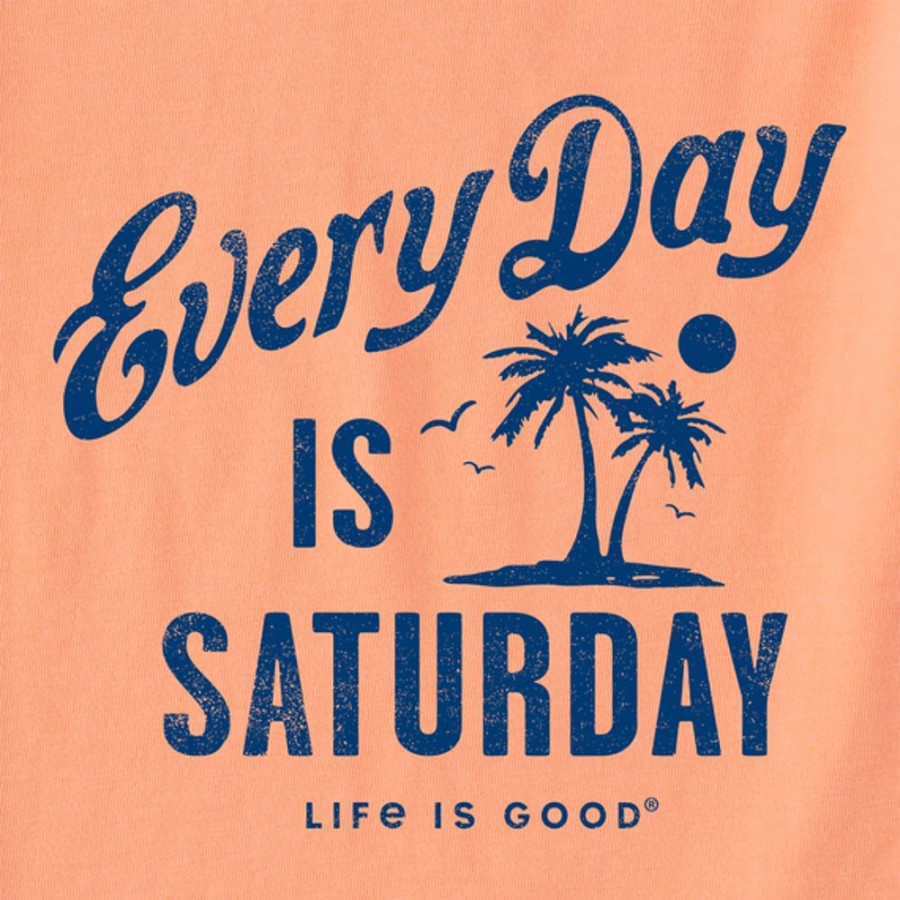 Men Life is Good Graphic Tees | Men'S Every Day Is Saturday Palm Short Sleeve Tee Canyon Orange