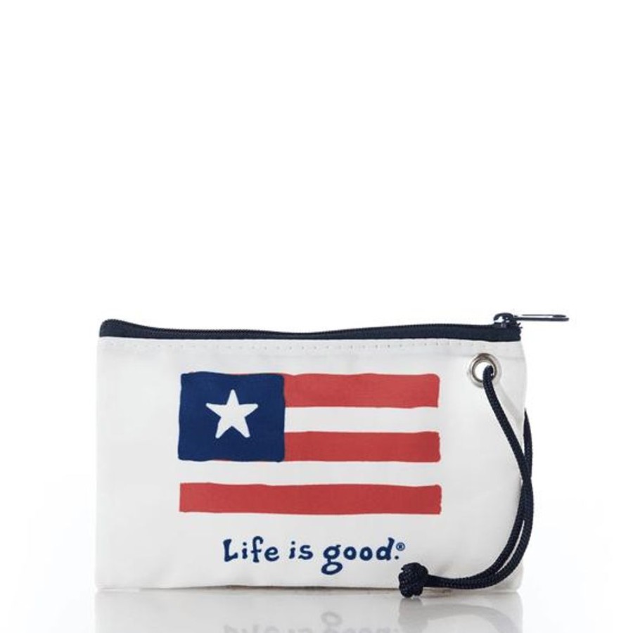 Women Sea Bags Bags, Backpacks & Totes | Sea Bags Vintage Flag Wristlet Cloud White