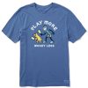 Home Life is Good Pickleball | Men'S Vintage Jake & Rocket Play Pickleball Short Sleeve Tee Vintage Blue