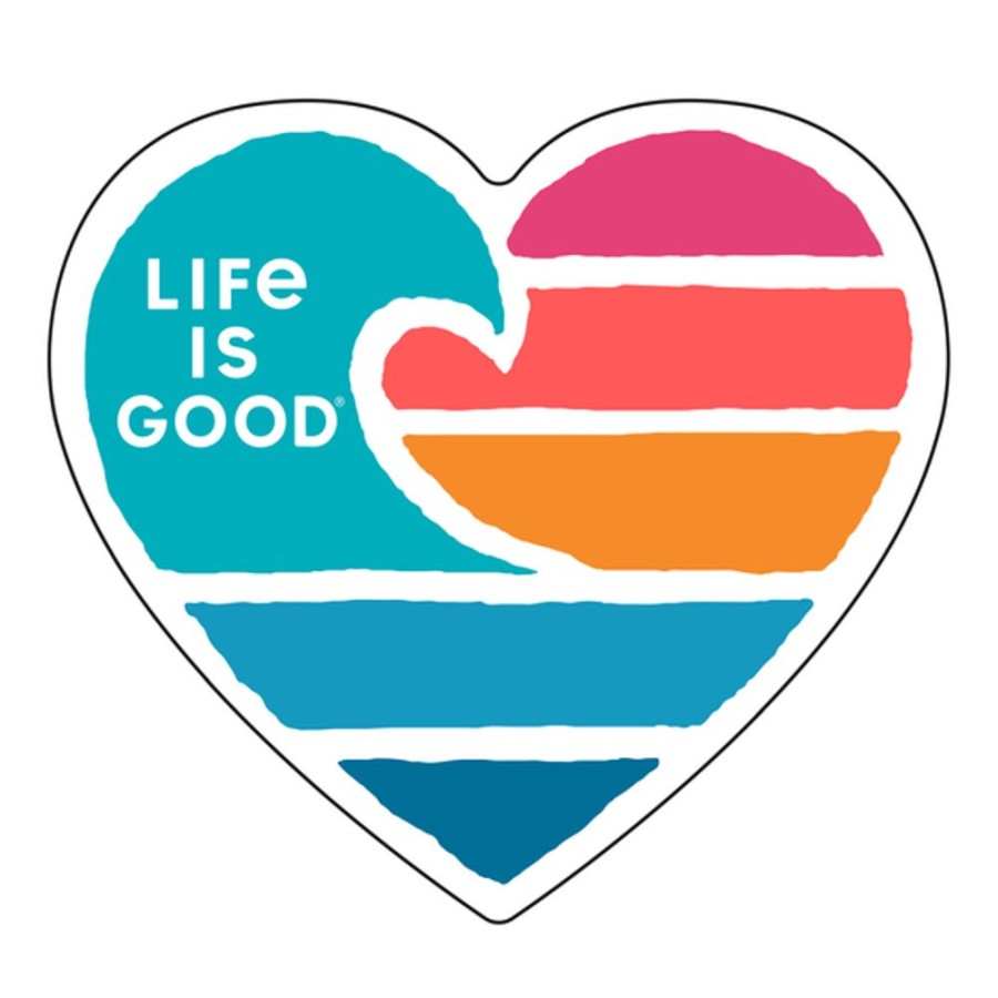 Home Life is Good Stickers & Magnets | Clean Wave Heart Die Cut Sticker Cloud White