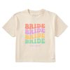 Women Life is Good Boxy Tees | Women'S Groovy Bride Daisy Boxy Crusher Tee Putty White