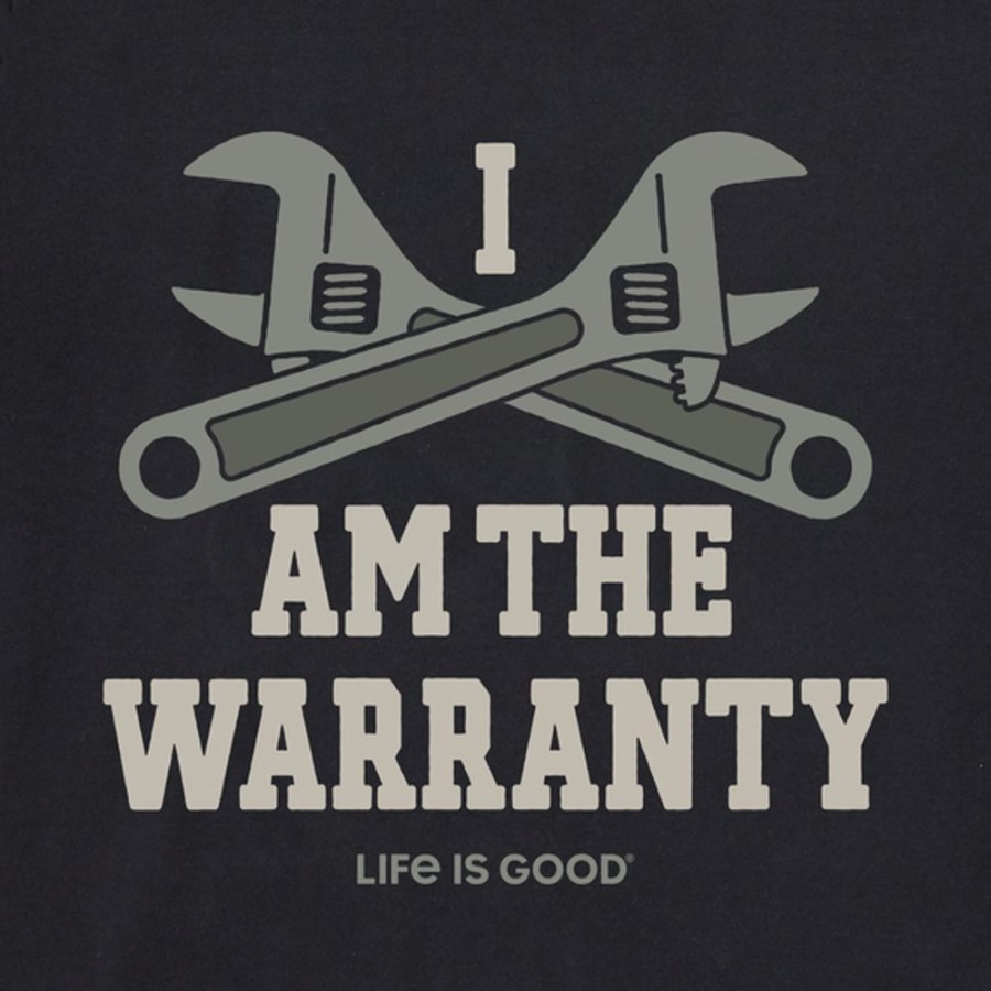 Men Life is Good Graphic Tees | Men'S Clean I Am The Warranty Short Sleeve Tee Jet Black