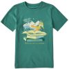 Kids Life is Good Graphic Tees | Kids Fineline Books Can Take You Anywhere Crusher Tee Spruce Green