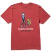 Men Life is Good Graphic Tees | Men'S Jake And Rocket Sunday Driver Crusher Tee Faded Red