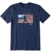 Men Life is Good Graphic Tees | Men'S Usa Baseball Flag Short Sleeve Tee Darkest Blue