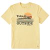 Men Life is Good Graphic Tees | Men'S Take It Outside Retro Short Sleeve Tee Sandy Yellow